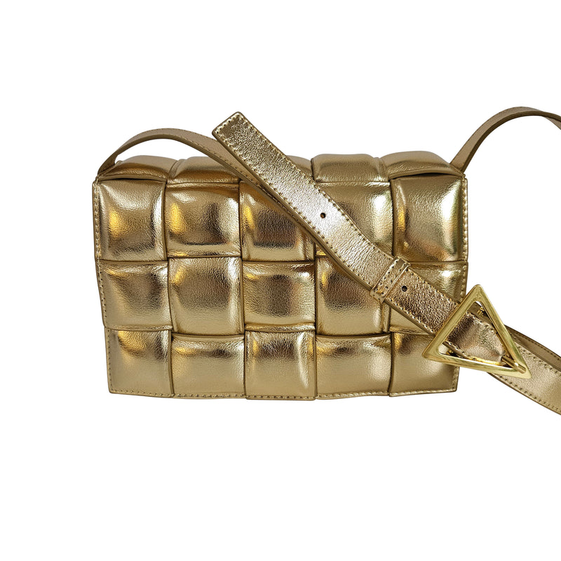 Gold leather Handbag - Sarah Urban