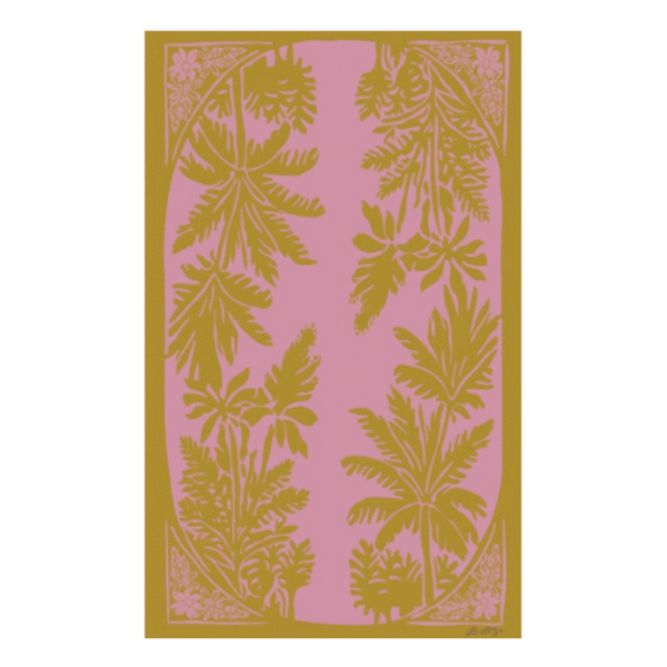Pink Palm Tablecloth