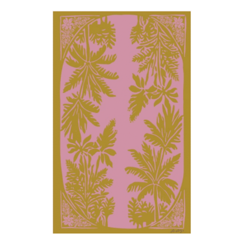 Pink Palm Tablecloth
