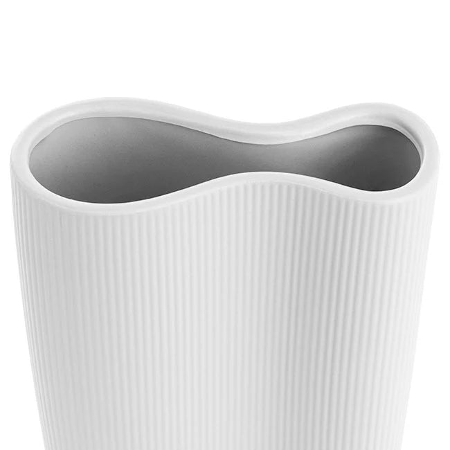 White Ceramic Ripple Vase