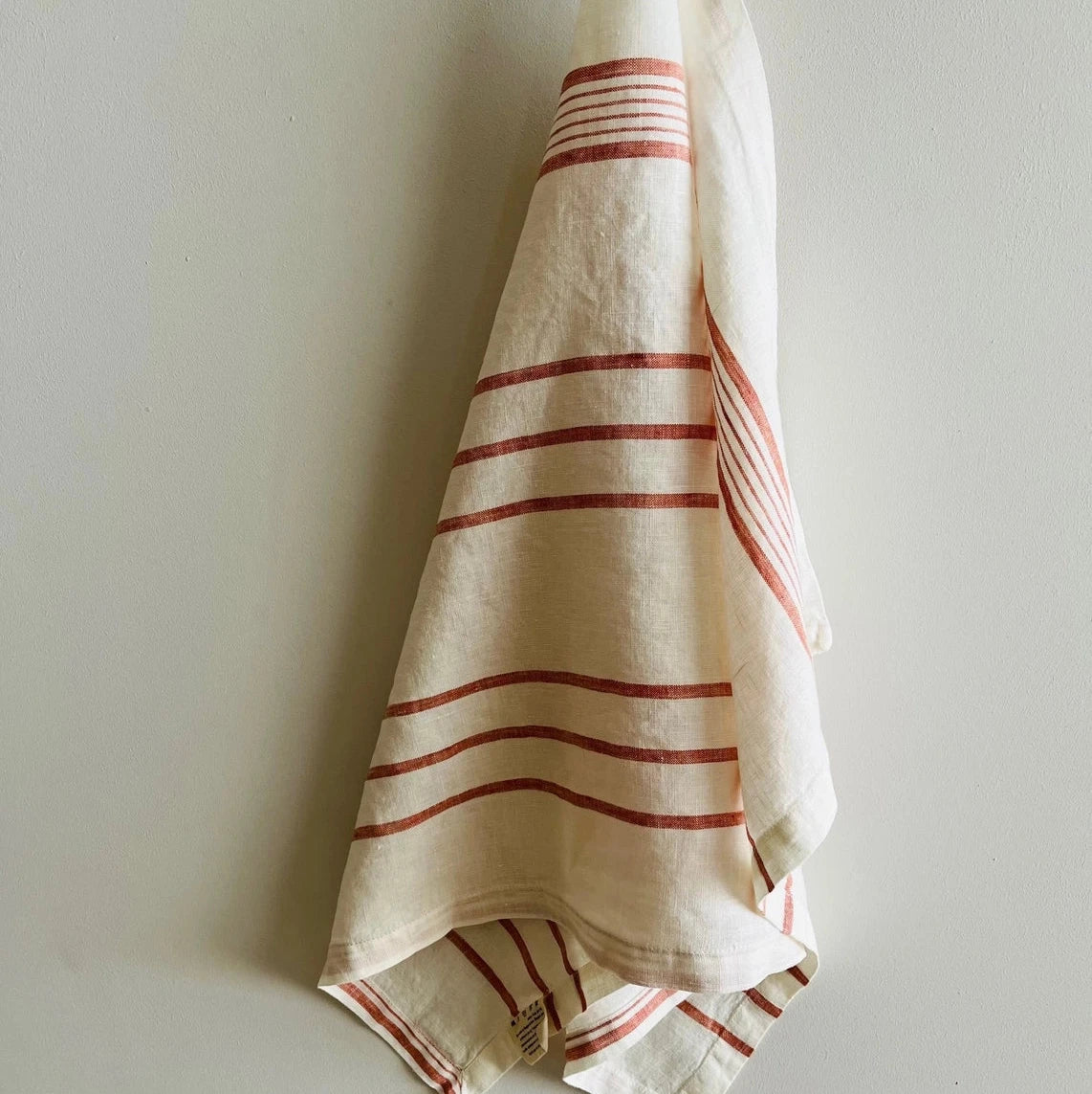 Rust Stripe Linen Tea Towel