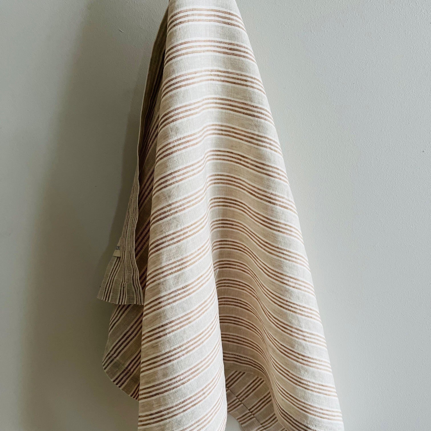 Biscuit Stripe Linen Tea Towel