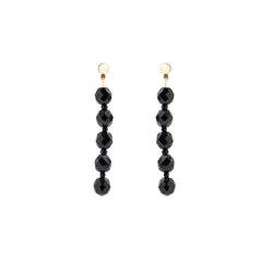 The Zara Drop Black Bead Earrings - Sarah Urban