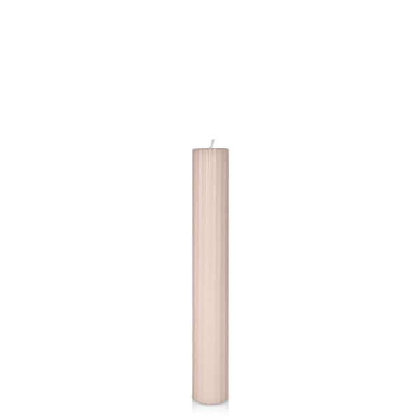 Blush Pink Fluted Pillar Candle 3.5 x 25cm