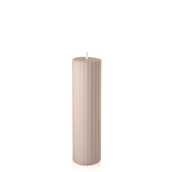 Blush Pink Fluted Pillar Candle 20 x 5cm