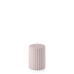 Antique Pink Fluted Pillar Candle - 7 x 10cm - Sarah Urban