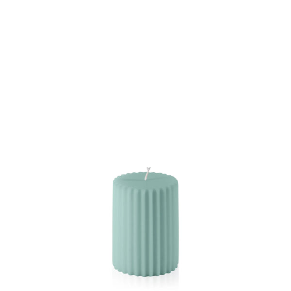 Sage Green Fluted Pillar Candle 7x10cm - Sarah Urban