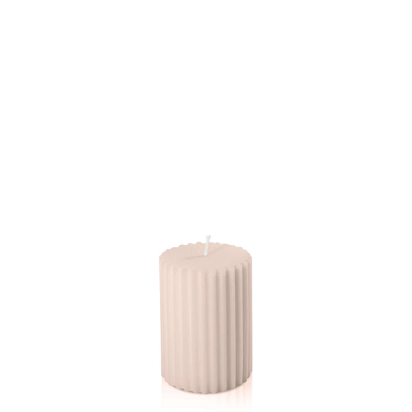 Blush Pink Fluted Pillar Candle 7 x 10cm