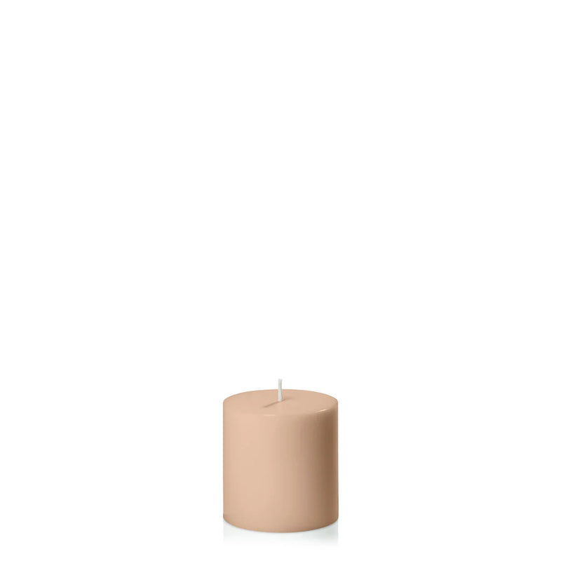 Latte Pillar Candle - 7x7cm