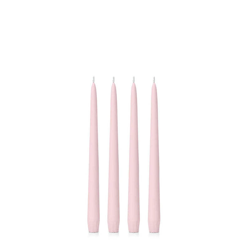 Blush Pink Taper Candles - 25cms and 35cms Pack of 4