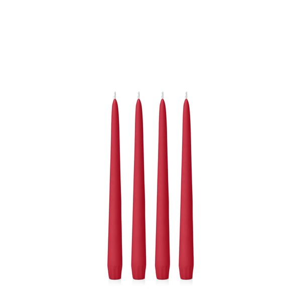 Chilli Red Taper Candle - 25cm and 35cm - Pack of 4