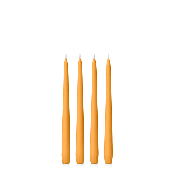 Orange taper candle - 25cm -  Pack of 4 - Sarah Urban