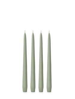 Moss Green Taper Candles - 25cms - Pack of 4 - Sarah Urban