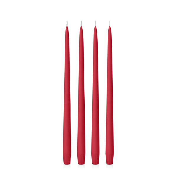 Chilli Red Taper Candle - 25cm and 35cm - Pack of 4