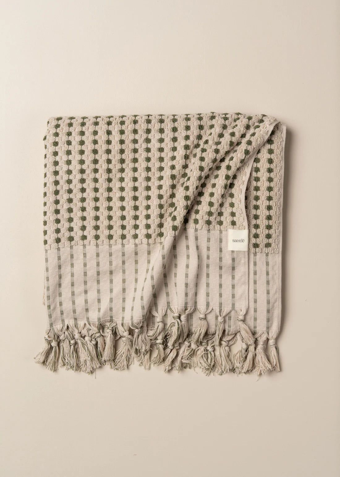 Chickpea Bath Sheet Collection | Stone/Olive - Sarah Urban
