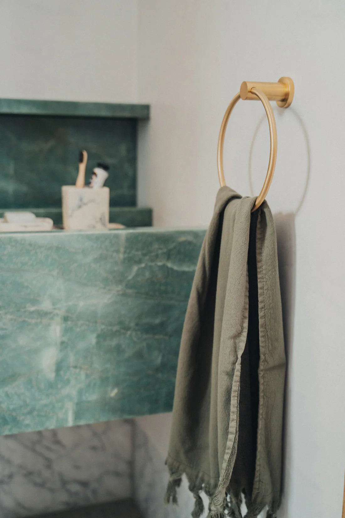 Vintage Wash Towel Collection - Olive - Sarah Urban