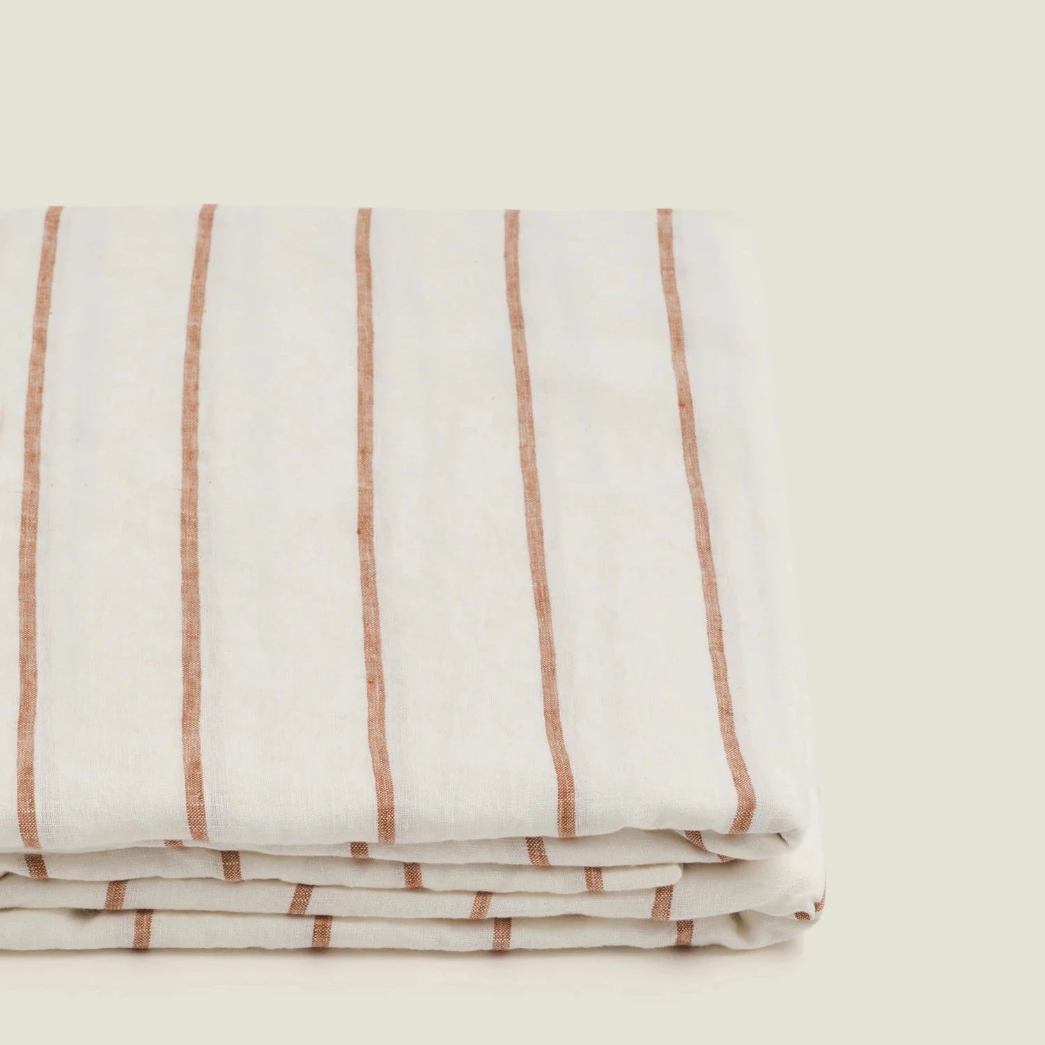 Tobacco Stripe Linen Tablecloth - Sarah Urban