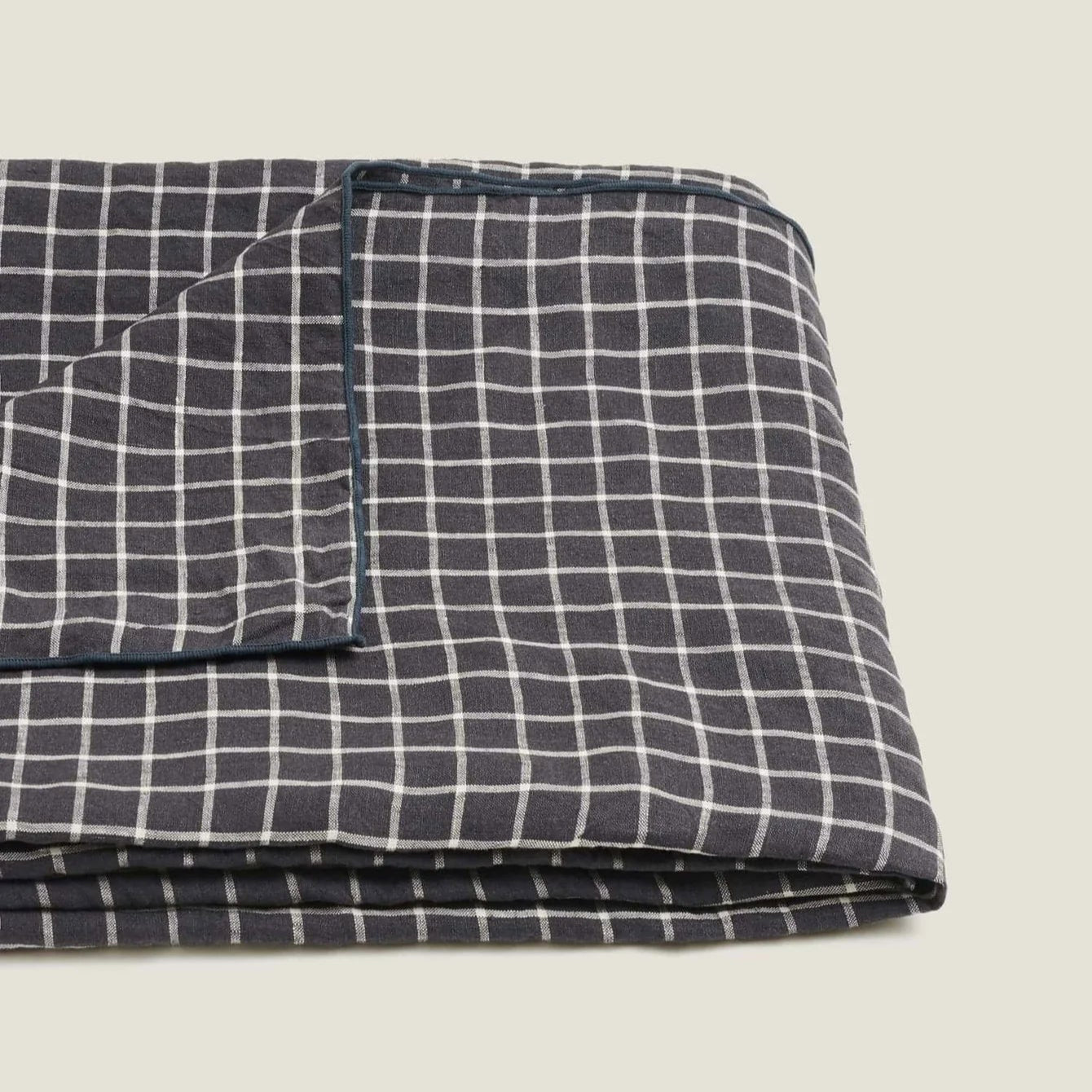 French Navy and White Check Tablecloth - Sarah Urban