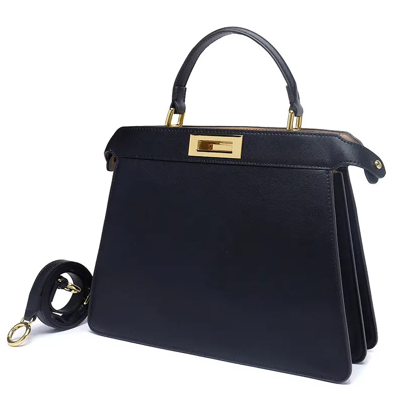 Lois - Black Leather handbag - Sarah Urban