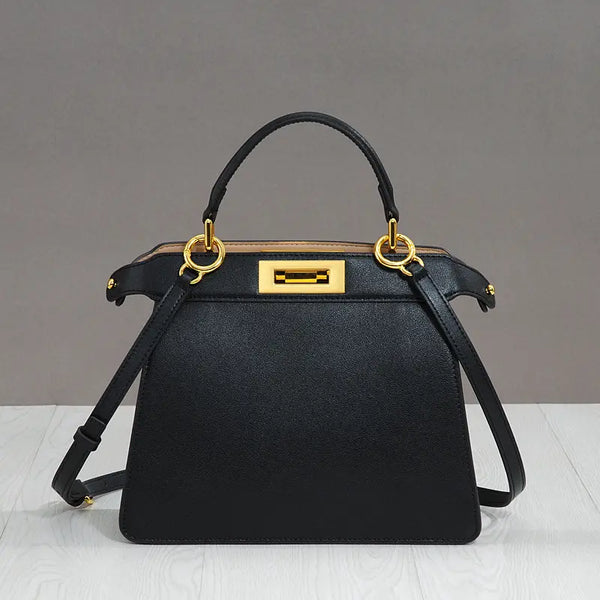 Lois - Black Leather handbag - Sarah Urban