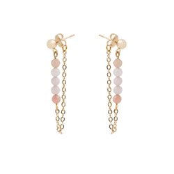 Maeve rose quartz and gold earrings - Sarah Urban