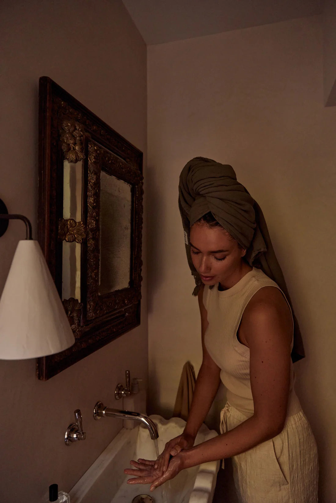 Vintage Wash Towel Collection - Olive - Sarah Urban
