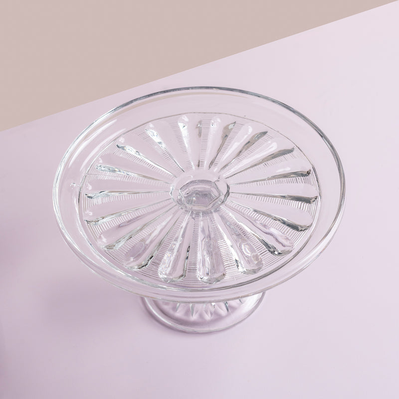 Mid Century Glass Cake Stand