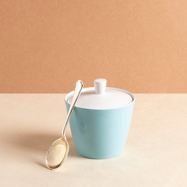 Vintage Sugar Pot with Silver-Plated Spoon