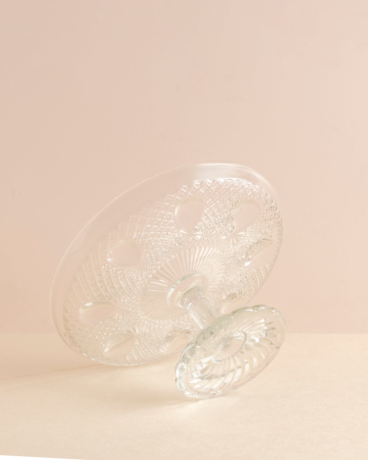 Pressed Glass Pedestal Cake Stand