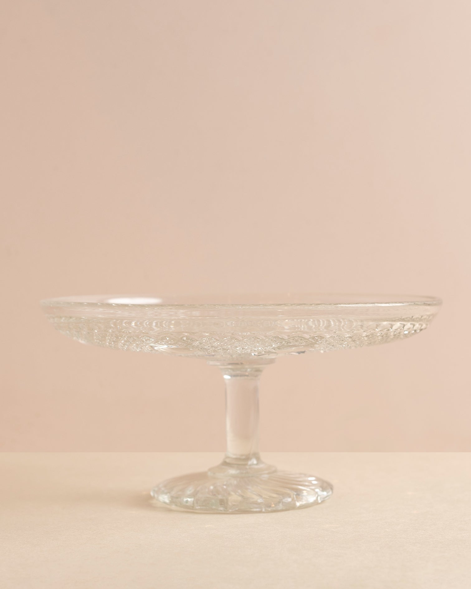Pressed Glass Pedestal Cake Stand