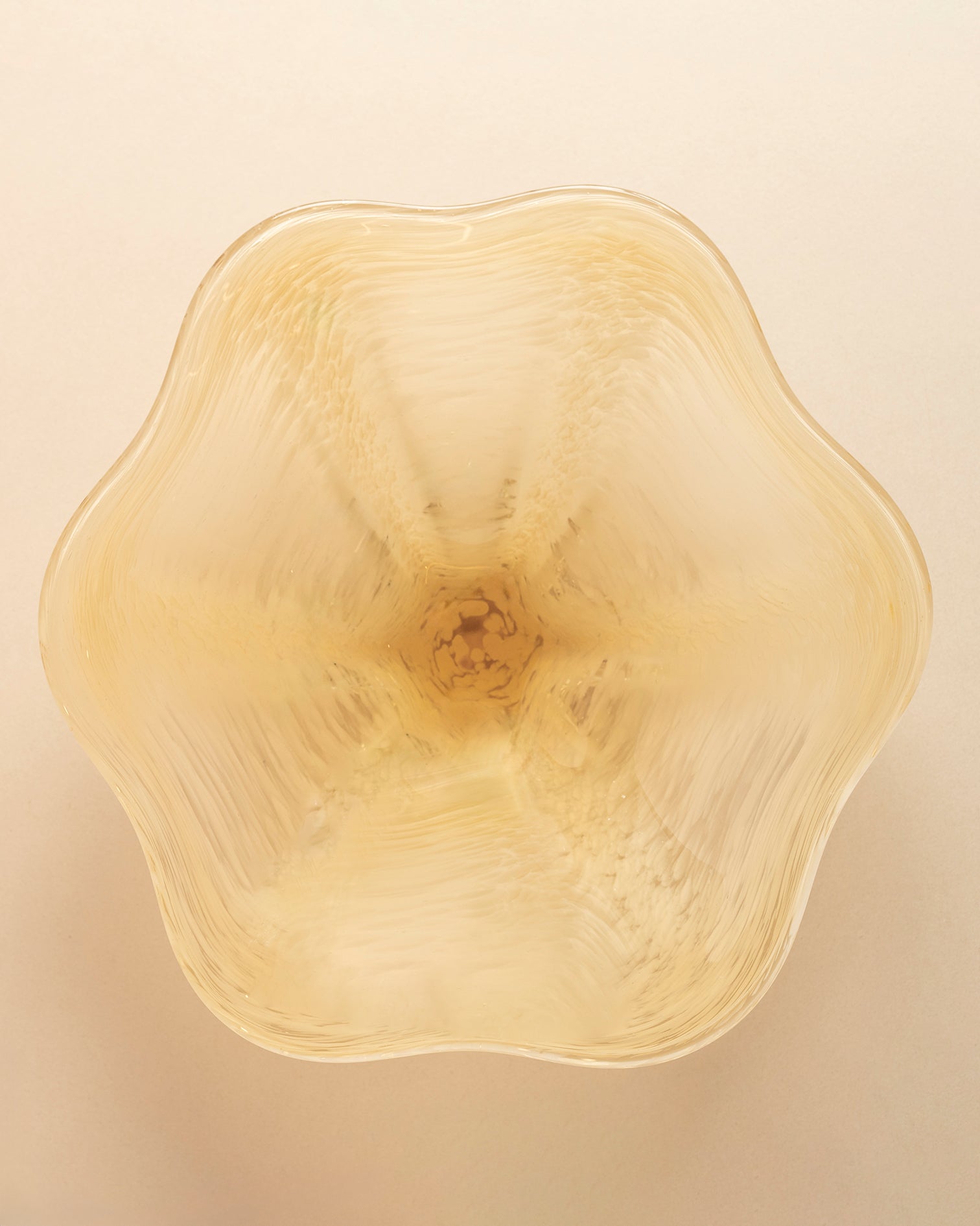Cream Yellow Art Glass Freeform Bowl