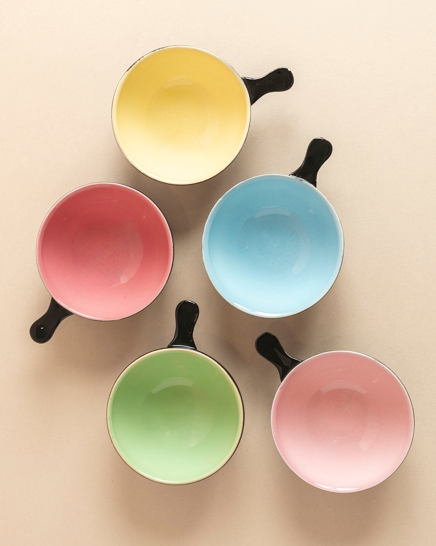 Vintage Pastel Ramekins Set of 6