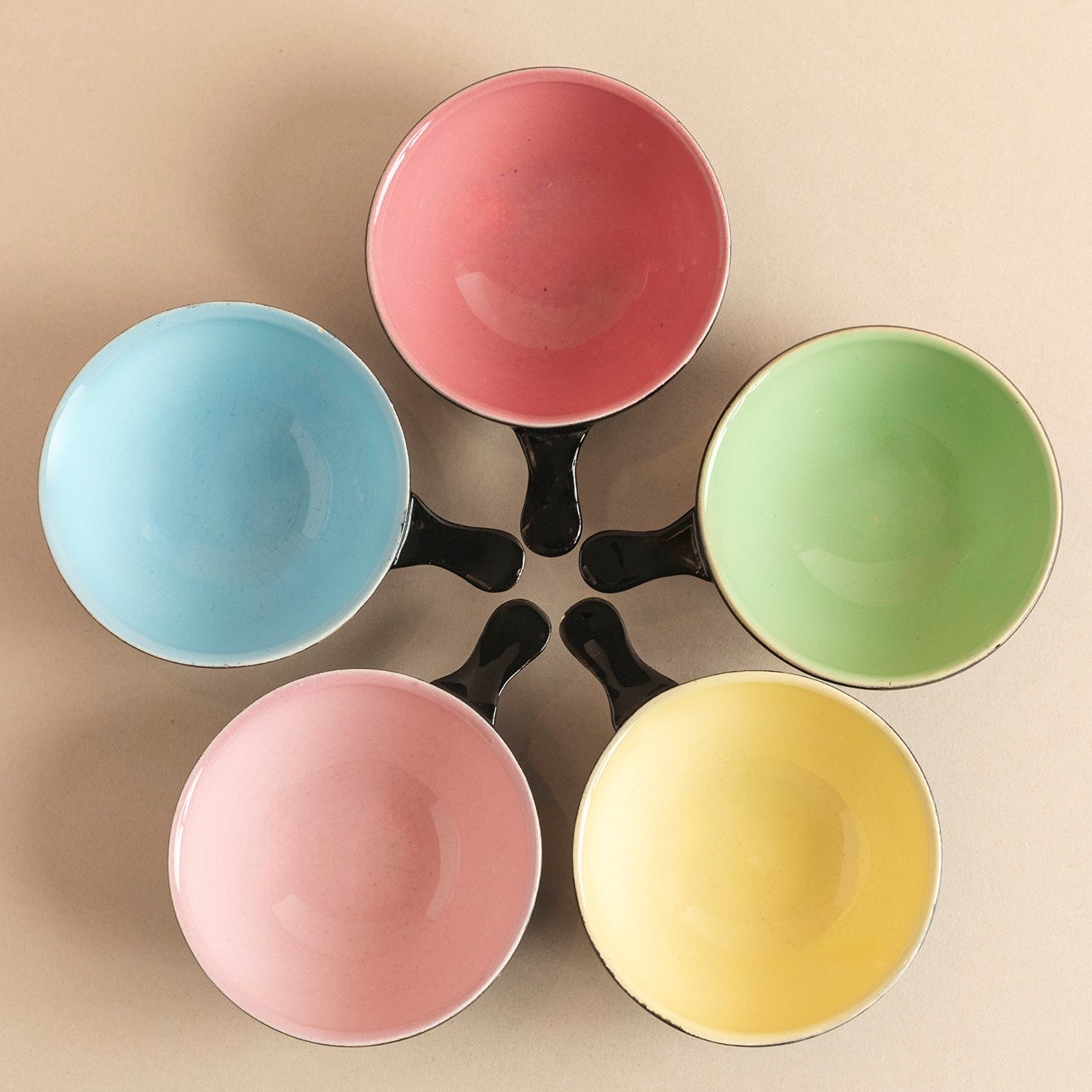 Vintage Pastel Ramekins Set of 6