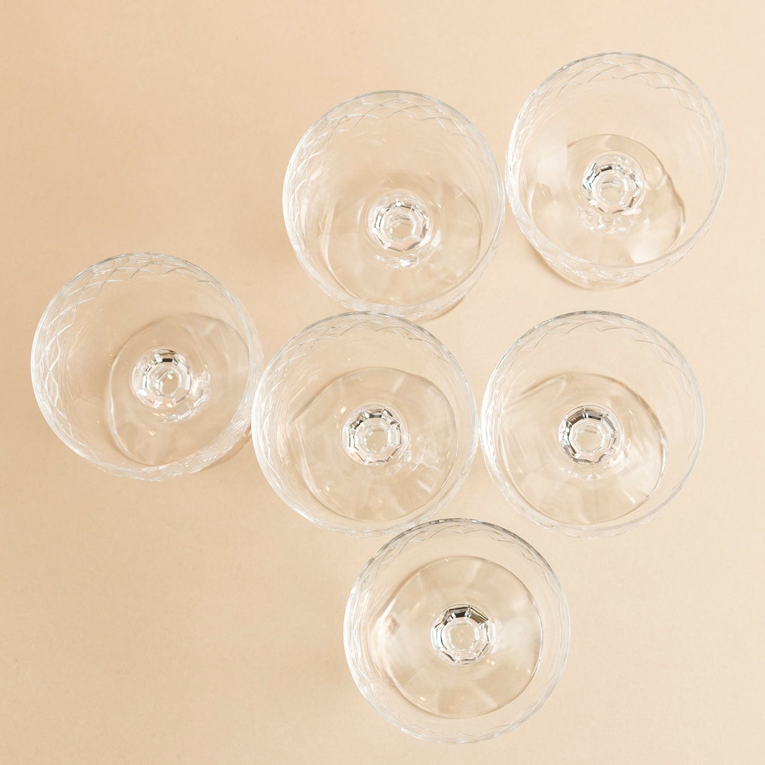 Crystal Diamond Coupe Glasses Set of 6