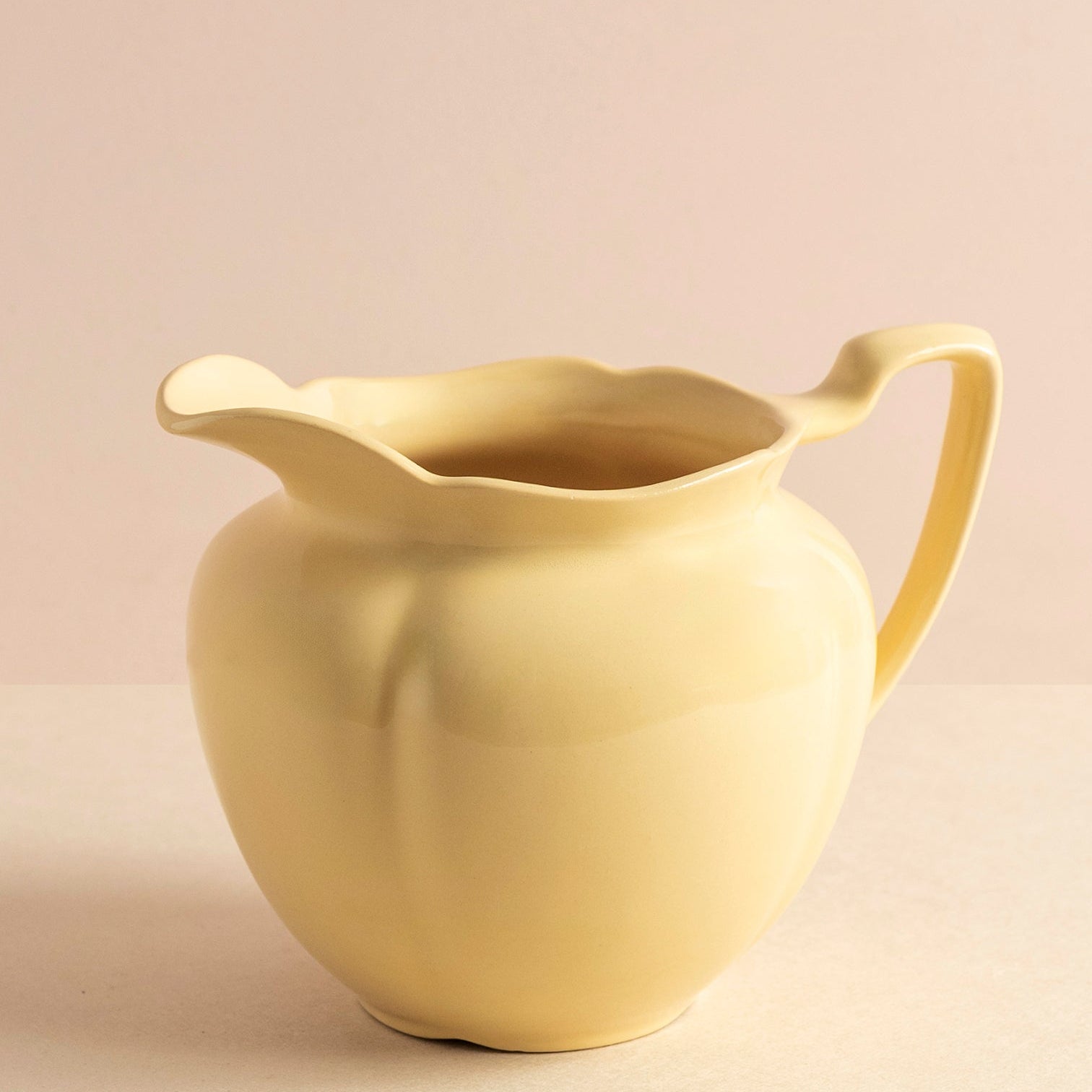 Vintage Butter Yellow Ceramic Jug