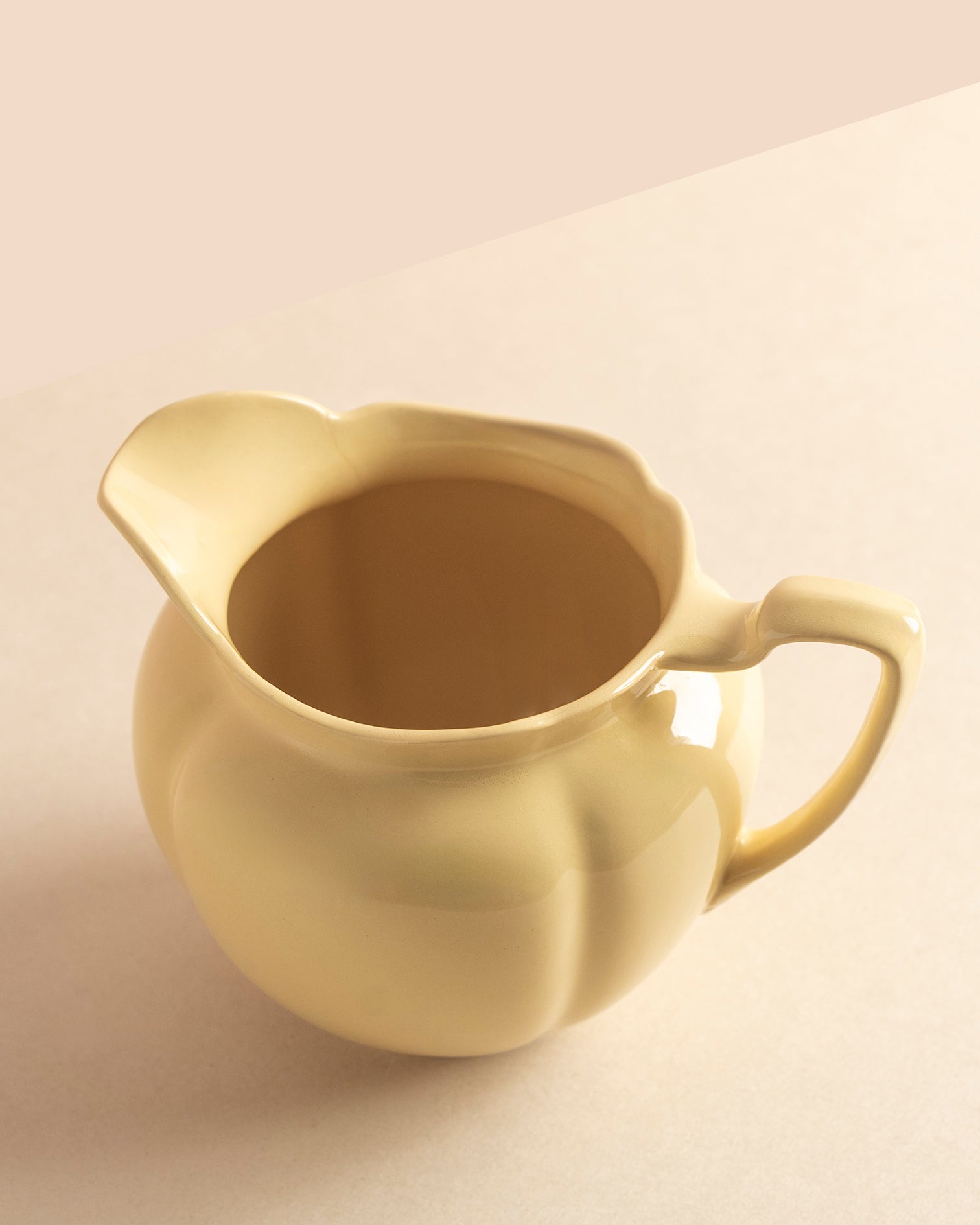 Vintage Butter Yellow Ceramic Jug