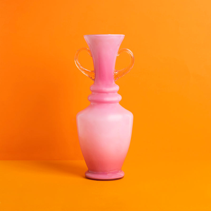Vintage Art Glass Pink Vase - Sarah Urban