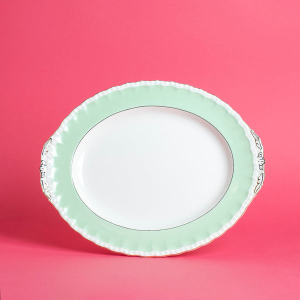 Vintage Green and Cream Platter - Sarah Urban