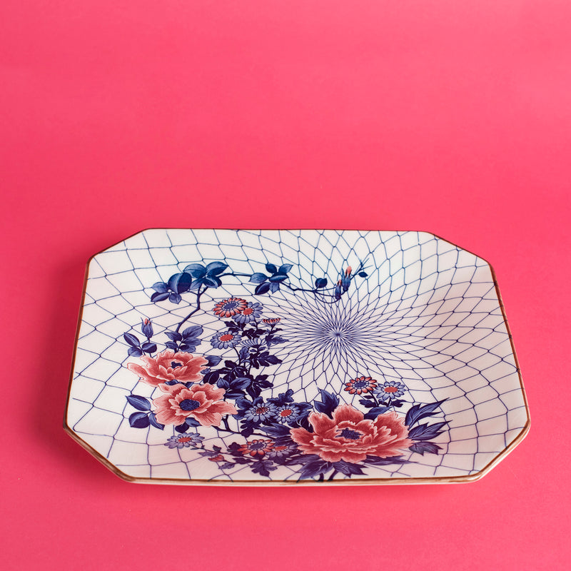 Vintage Blue Floral Platter - Sarah Urban