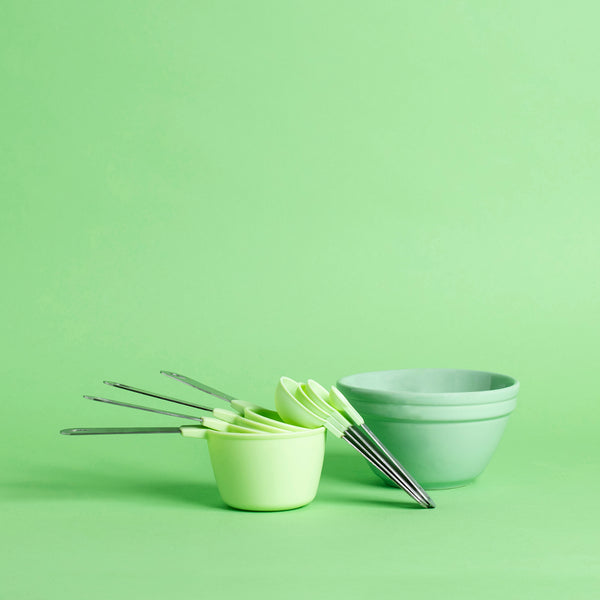 Pale green vintage measures and bowl - Sarah Urban