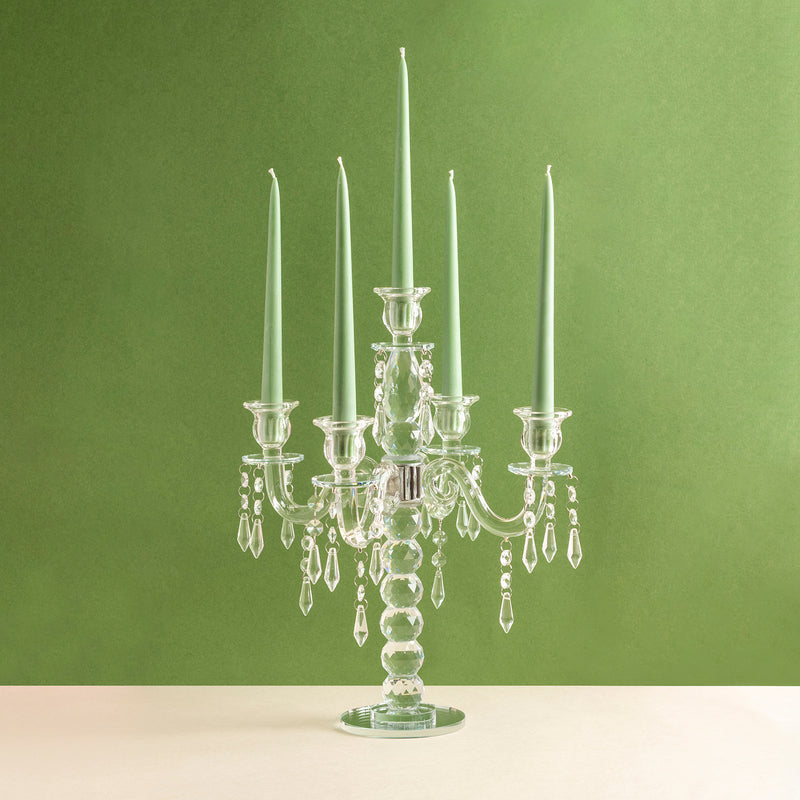 Glass Five-Arm Candelabra