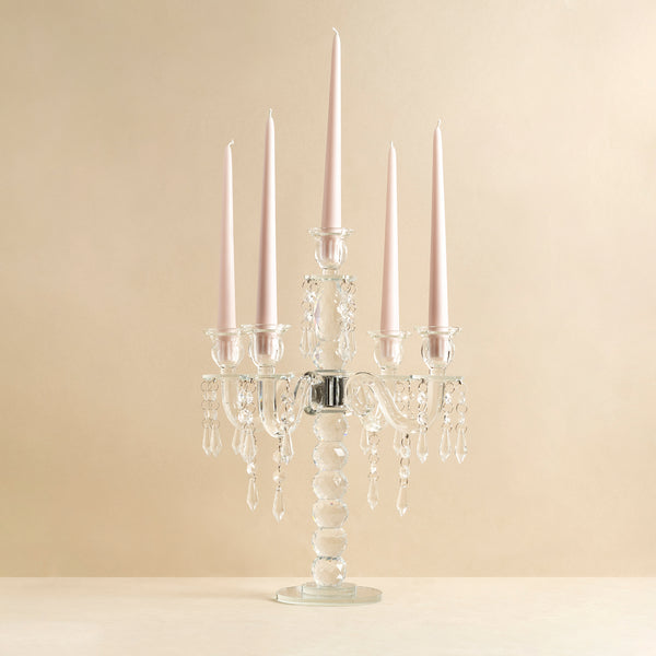 Glass Five-Arm Candelabra