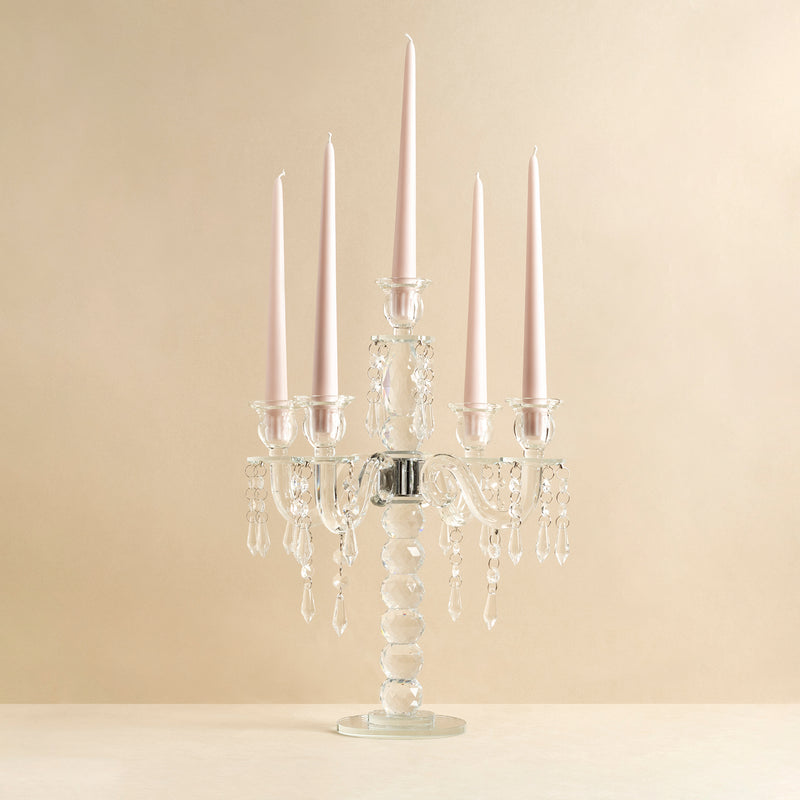 Glass Five-Arm Candelabra