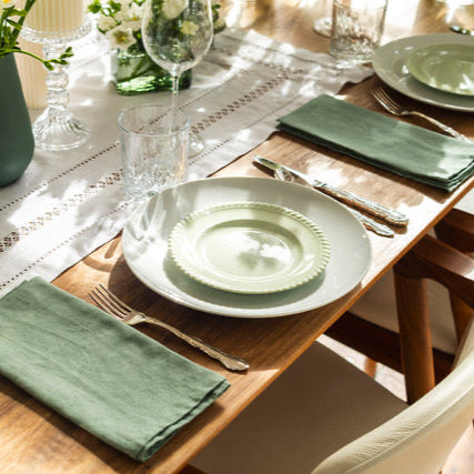 Vintage Green Johnson China Entree Plates Set of 8