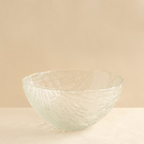 Mid Century Glass Round Salad Bowl