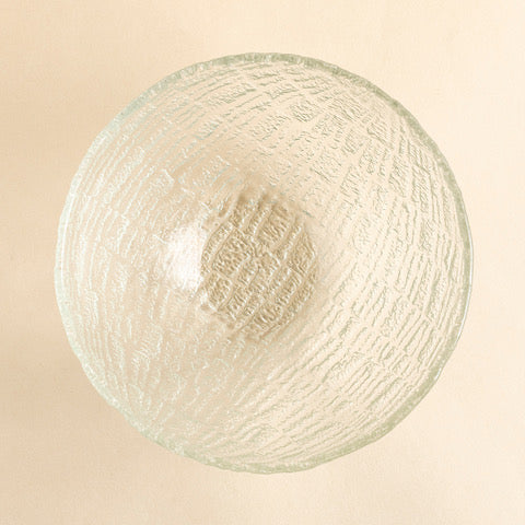 Mid Century Glass Round Salad Bowl