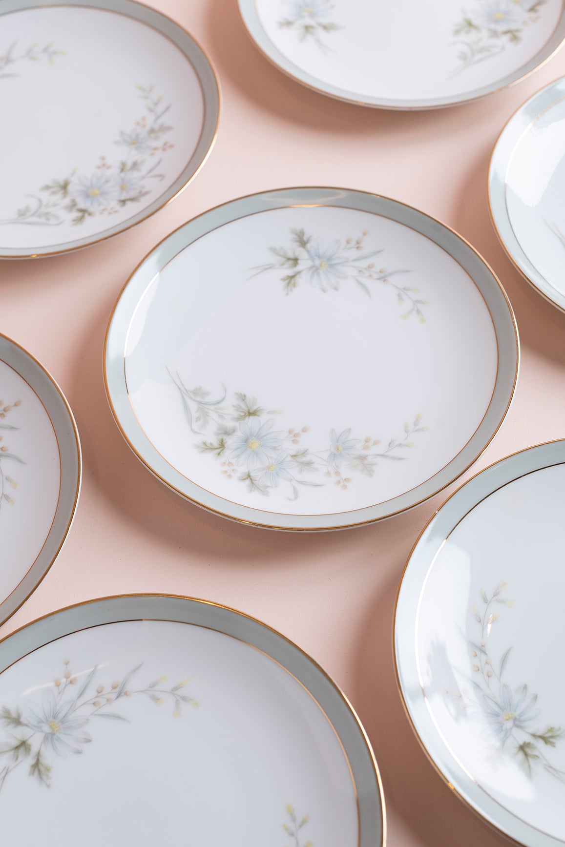 Vintage Floral Side Plates - Set of 8