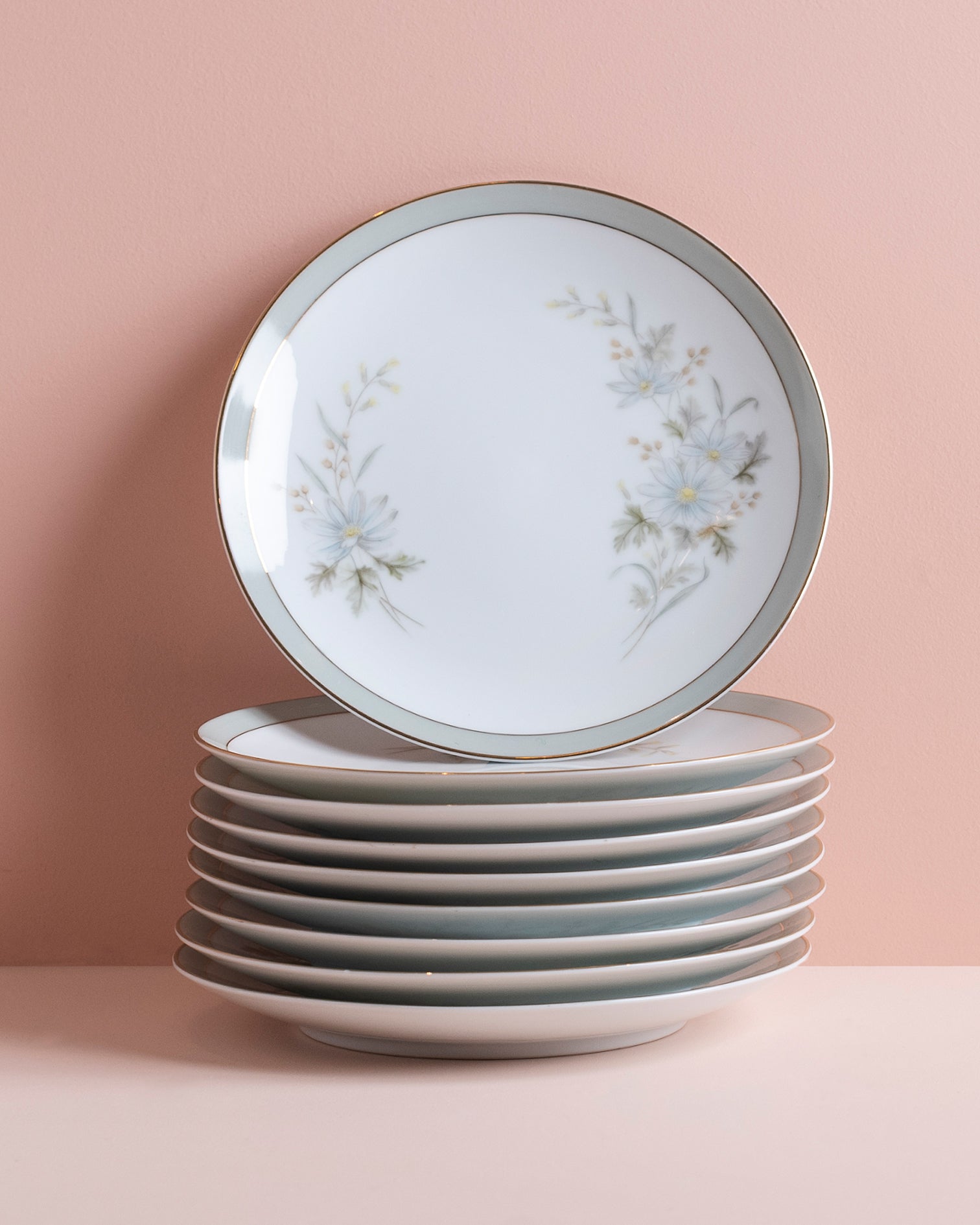 Vintage Floral Side Plates - Set of 8