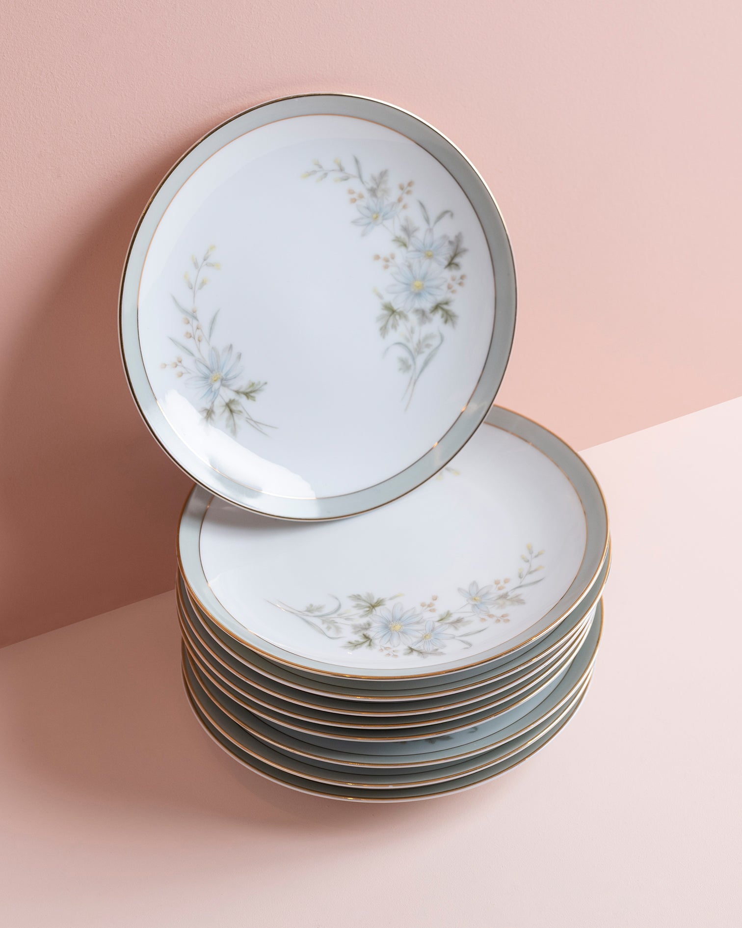 Vintage Floral Side Plates - Set of 8