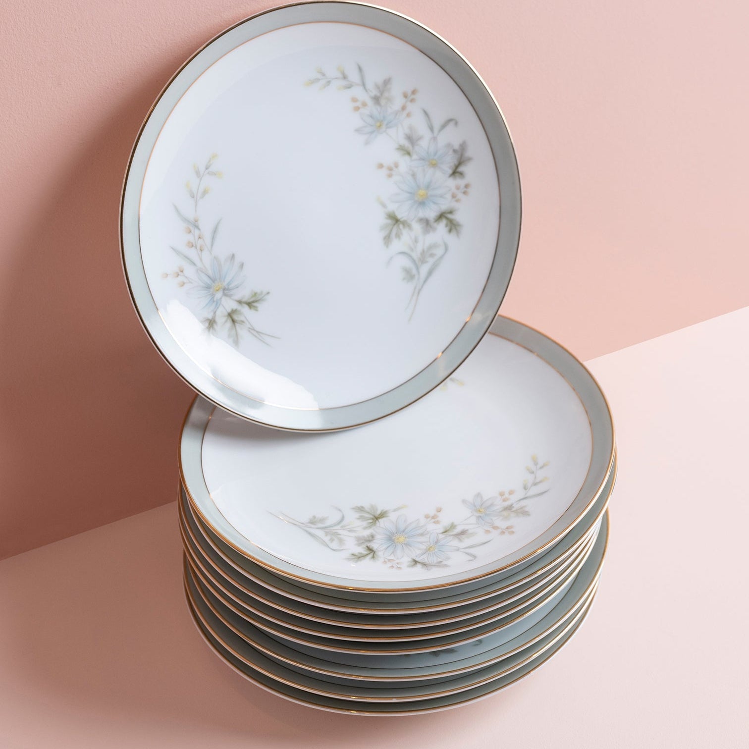 Vintage Floral Side Plates - Set of 8